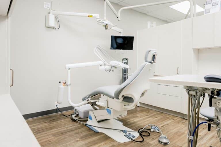 dental office chair with equipment